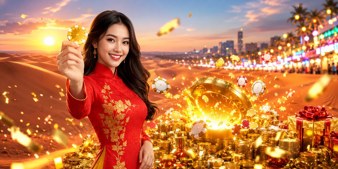 Cảnh biển Mũi Né với người chơi mặc áo dài theo dõi cá cược trên điện thoại